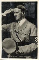 Adolf Hitler. NSDAP German Nazi Party propaganda, swastika + 1938 Der Führer in Wien So. Stpl.