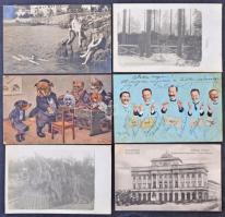 Régi képeslap gyűjtemény maradvány, több mint 230 régi lap - motívumok, üdvözlők, szinészek, háborús...