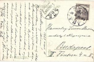 Balatonszemes, Napfürdő a Balaton partján + Pragerhof-Budapest vasúti pecsét