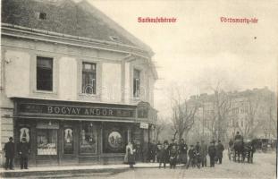 Székesfehérvár, Vörösmarty tér, Bogyai Andor üzlete, kávé és csemege áruház. Kiadja Eisler Adolf