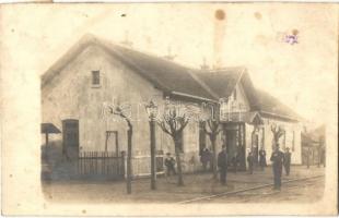 1924 Türje, Vasútállomás, vasutasok. photo (fl)