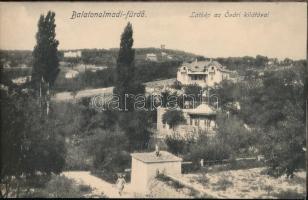 Balatonalmádi, Képeslapfüzet 10 db városképes lappal, benne: Vasútállomás, gőzmozdony, Csónak kikötő...