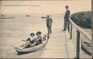 Balatonalmádi, Képeslapfüzet 10 db városképes lappal, benne: Vasútállomás, gőzmozdony, Csónak kikötő...