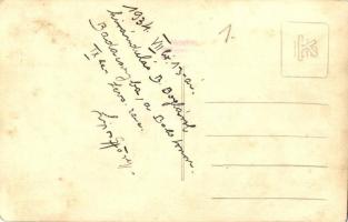 1934 Balaton, Kirándulás Balatonboglárról Badacsonyba, IX. kerületi levente katonai zenekar. photo