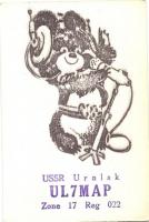 8 db modern QSL, azaz rádióamatőr összeköttetést igazoló képeslap, Moszkvai olimpia reklámlapjai  / ...