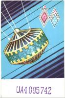 5 db modern űrhajózás motívumlap, ebből 4 QSL rádiós lap / 5 modern astronautics motive cards, among...