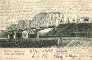 Komárom, Komárno; Nagy-Duna híd. Spitzer Sándor kiadása / Grosse Donaubrücke / Danube bridge (EK)
