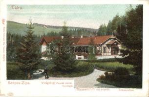 Tátra, Virágvölgy, Blumenthal (Poprád mellett); Vendéglő, étterem, magyar zászló. Kiadja Feitzinger Ede 1902/12. 463. / Restauration / restaurant, Hungarian flag