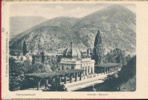 Herkulesfürdő, Baile Herculane; 12 lapos leporellofüzet, belül: vasútállomás, Livia villa, Stefánia ...