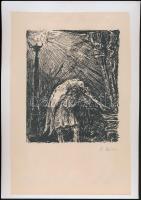 Alfred Kubin (1877-1959): Teher. Klisé, papír, jelzés nélkül, kartonra ragasztva, 17×14 cm