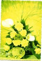 Tévnyomat! 5db klf virágokat ábrázoló képeslap piros színnyomat nélkül + támpéldány