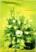 Tévnyomat! 5db klf virágokat ábrázoló képeslap piros színnyomat nélkül + támpéldány