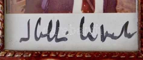 Koltai Róbert (1943-) Jászai Mari-díjas színművész, filmrendező aláírása egy őt ábrázoló fotón, üveg...