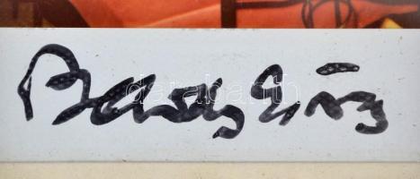 Bárdy György (1921-2013) színművész aláírása egy őt ábrázoló fotón, üvegezett fa keretben