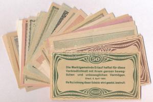 Ausztria 1920-1921. 30db-os papír szükségpénz tétel T:I,I- Austria 1920-1921. 30pcs of paper necessi...