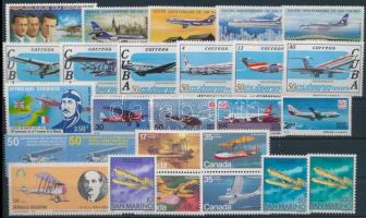 Repülés motívum 1978-1980 6 klf sor + 3 klf önálló érték, Airplane 1978-1980 6 sets + 3 stamps