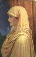 4 db régi Stengel művészlap / 4 pre-1945 Stengel litho art postcards