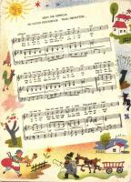 2 db régi nagyalakú kottás képeslap / 2 pre-1945 big-sized sheet music postcards: Famous Hungarian M...