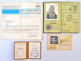 11db-os hagyaték tétel, hajóskapitány igazolványai és kitüntetései, közte "Munka Érdemérem"...