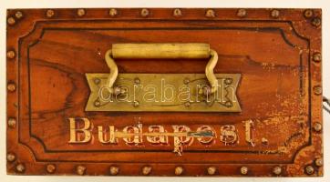 Régi Budapest feliratos fémkazetta, 28×15 cm, m: 10 cm