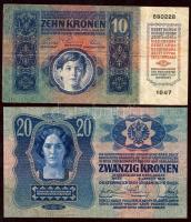 1913-1915. 10K + 20K mindkettő "Citta di Fiume" fny-sal hamis?! T:II