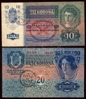 1913-1915. 10K + 20K mindkettő "Citta di Fiume" fny-sal hamis?! T:II