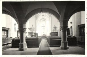 Kolozsvár, Cluj - 2 db régi városképes lap: Farkas utcai református templom, belsők / 2 pre-1945 tow...