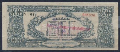 1923. "Repülők tárgysorsjátéka - dollár sorsjegy" hátoldali lila 80f fny-sal T:II