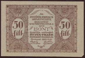Budapest 1920. "Az Amatőrök Forgalmi Szövetkezete" 50f T:I-