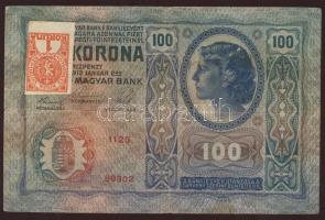 1912. 100K + 1915. 10K(2x) mindegyik cseh ellenbélyeggel T:II,II/III,III