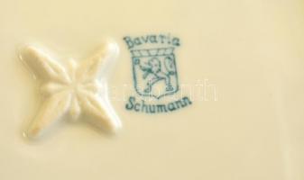 Scumann Bavaria áttört szélű tál, matricás, jelzett, kopott, 18×18 cm