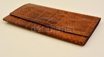 Kígyóbőr pénztárca, jó állapotban, 11,5×22 cm