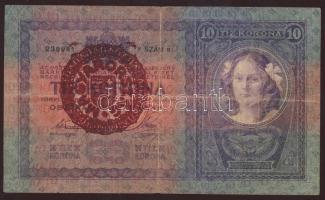 1904. 10K piros "Magyarország" körbélyegzővel T:III/IV