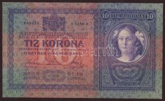 1904. 10K elő és hátlap felfelé csúszva és ferdén vágva T:II+ csak egyszer hajtva