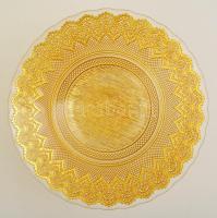 Karaca Palmyra asztali üvegtál, hibátlan, eredeti dobozában, d: 32 cm