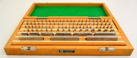 Somet etalon mérőhasáb készlet, fa tokban, hiányos