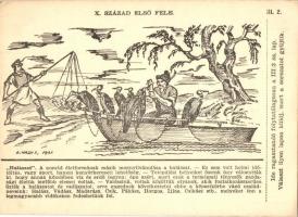 Kb. 100 db főleg régi grafikus képeslap: irredenta, Magyar Sors sorozatok, gőzhajók, kottás lapok, m...