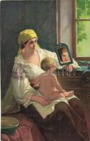 36 db régi Stengel művészlap / 36 pre-1945 Stengel litho art postcards