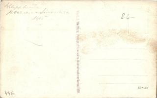 1915 Osztrák-magyar katonai hajóhíd (pontonhíd) DDSG uszályokkal Keveváránál / WWI Austro-Hungarian ...