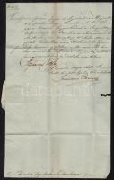 1833 Helytartótanácsi levél Eötvös Ferenc és Végh István tanácsosok aláírásaival papírfelzetes viaszpecséttel