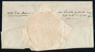 1833 Helytartótanácsi levél Eötvös Ferenc és Végh István tanácsosok aláírásaival papírfelzetes viasz...