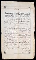 1851 Bírósági ítélet a győri járásbíróságról, papírfelzetes viaszpecséttel