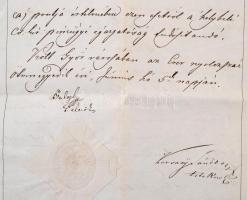 1851 Bírósági ítélet a győri járásbíróságról, papírfelzetes viaszpecséttel