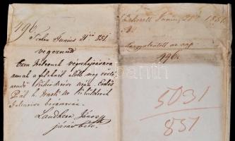 1851 Bírósági ítélet a győri járásbíróságról, papírfelzetes viaszpecséttel