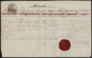 cca 1850 3 db okmány 1854-es, CM-es okmánybélyegekkel