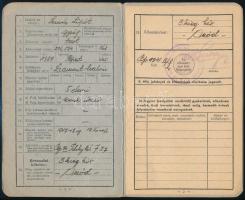 1941 Bp., M. Kir. Budapesti 1. Honvéd Kiegészítő Parancsnokság által kiállított igazolványi lap izra...