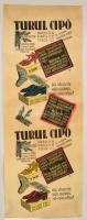 cca 1930-1940 Bp., Turul cipő reklámplakát, kis szakadással, 116×39,5 cm