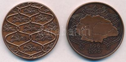 Fritz Mihály (1947-) 1996. "MÉE Budapest - A honfoglalás emlékére" Br emlékérem (2xklf) T:...