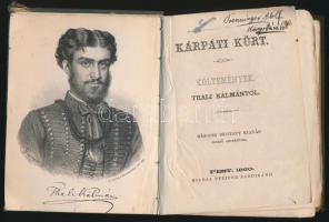 Thali Kálmán: Kárpáti kürt. Költemények. Pest, 1860, Pfeifer Ferdinánd. Megviselt egészvászon kötés,...