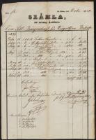 1858 Mosonmagyaróvár az Aranyásóhoz c. fogadó számlája